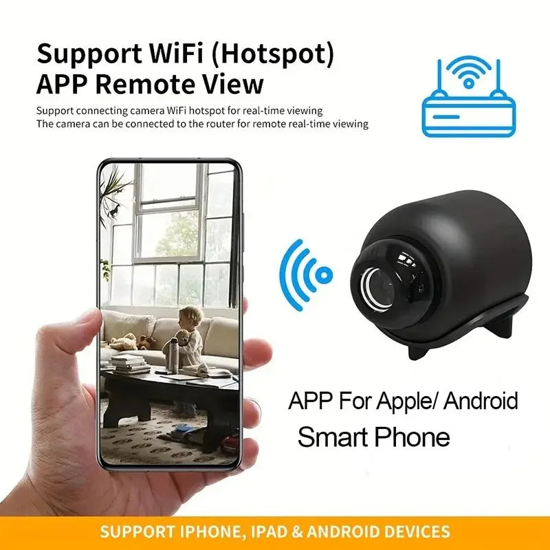Mini caméra sans fil 1080P — surveillance sécurité, vision nocturne, détection de mouvement, maison intelligente