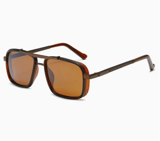 Lunettes de soleil polarisées Punk pour hommes, Vintage, mode Steampunk, carrées, pour la conduite, pour les voyages d'été, UV400