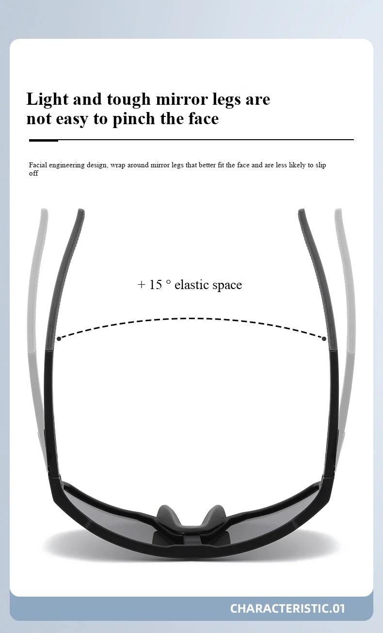 Lunettes de cyclisme surdimensionnées coupe-vent colorées — sport extérieur, homme