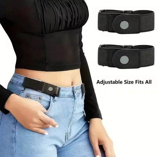 Ceinture Élastique Sans Boucle Unisexe — 2 Pièces Extensible Invisible Jeans