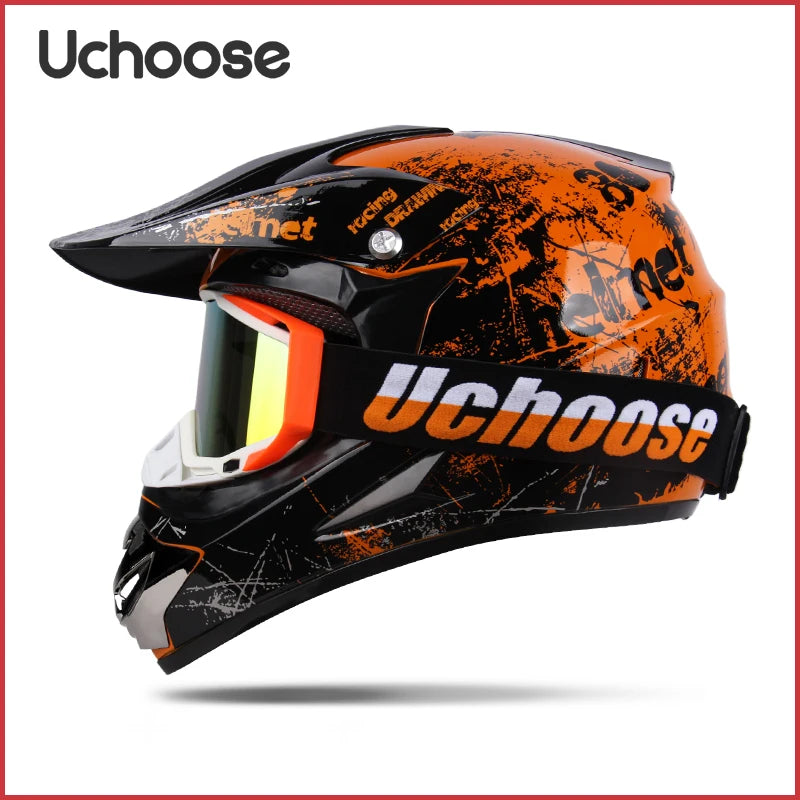 Casque Moto Motocross Enfants Tout-Terrain — Professionnel Lunettes Cadeau