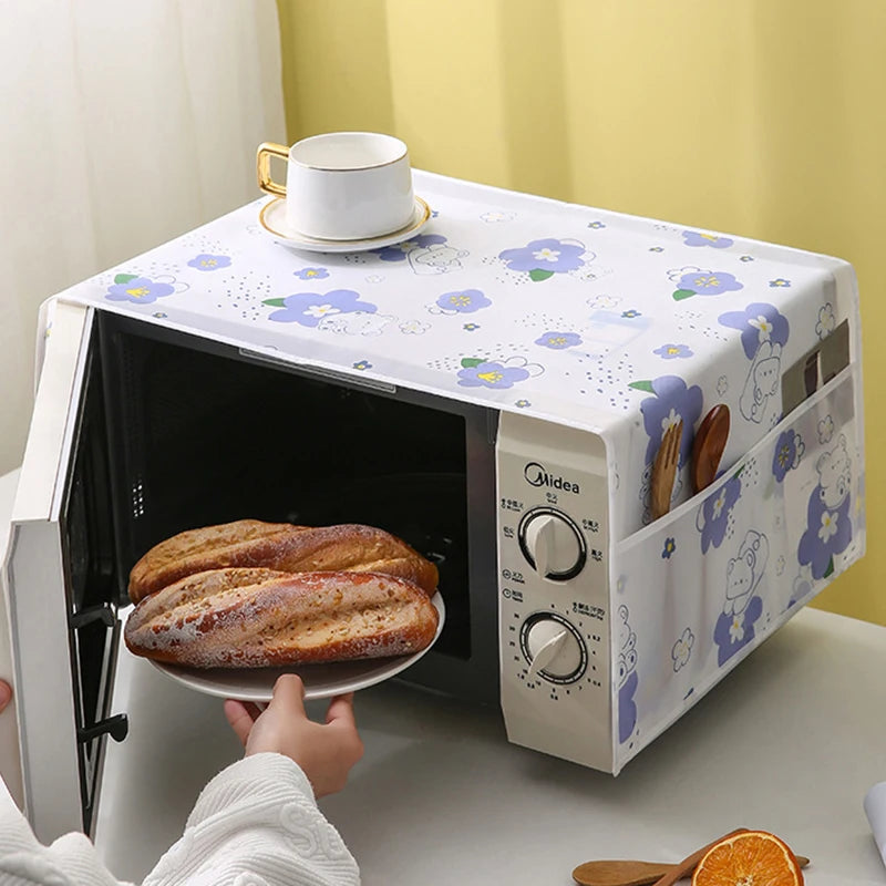 Couvercle anti-poussière étanche pour micro-ondes, stockage latéral, Surface d'impression domestique, appareils résistants à l'huile, Protection de l'environnement de haute qualité