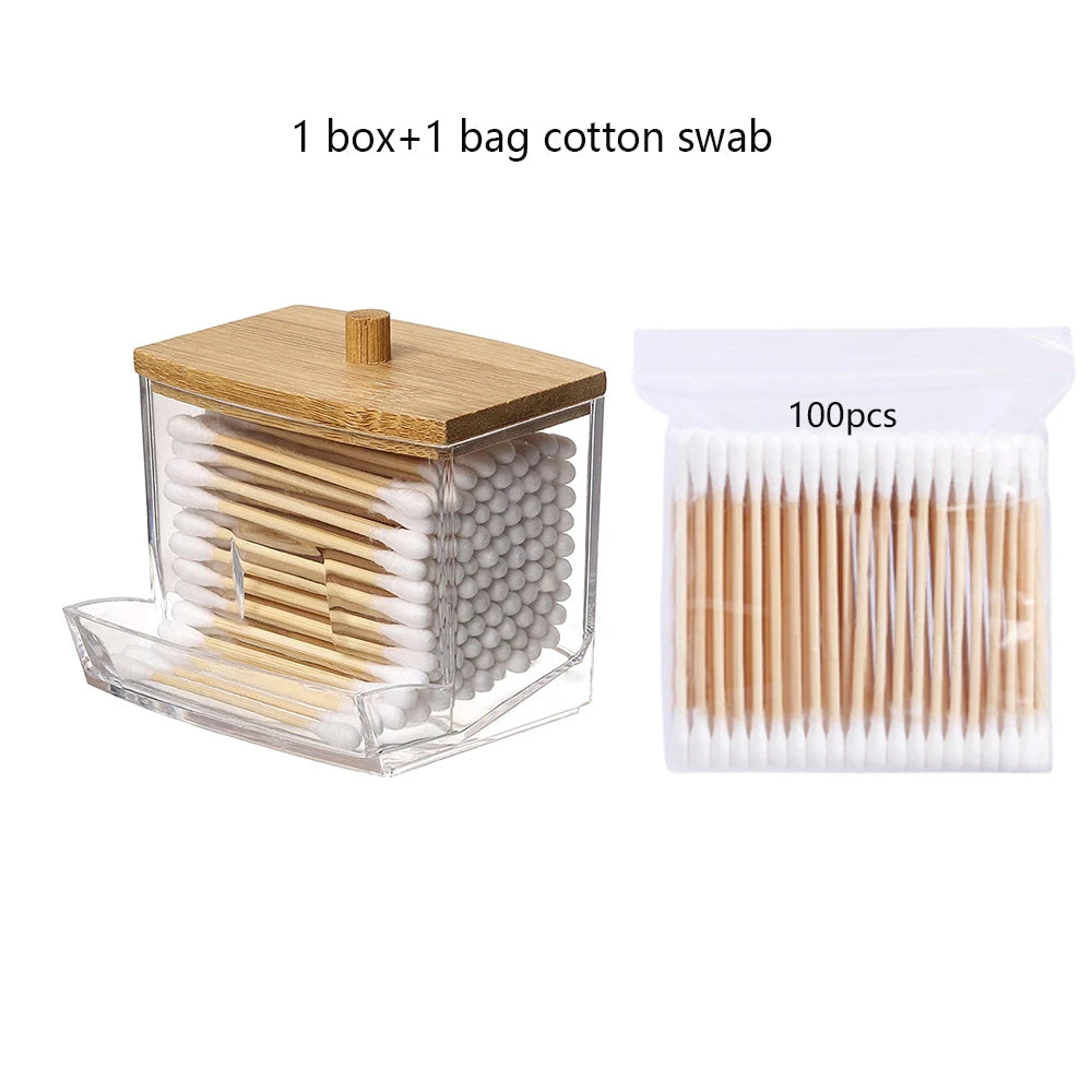 Boite de Rangement Coton-Tige — Organisateur Salle de Bain Pratique