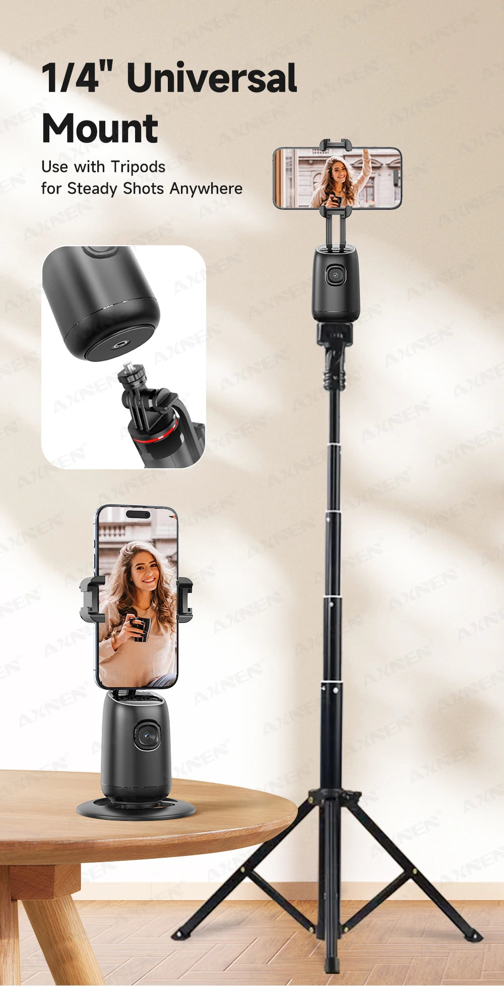 P05 — Stabilisateur Smartphone Suivi IA 360° Support Table Live & Vidéo