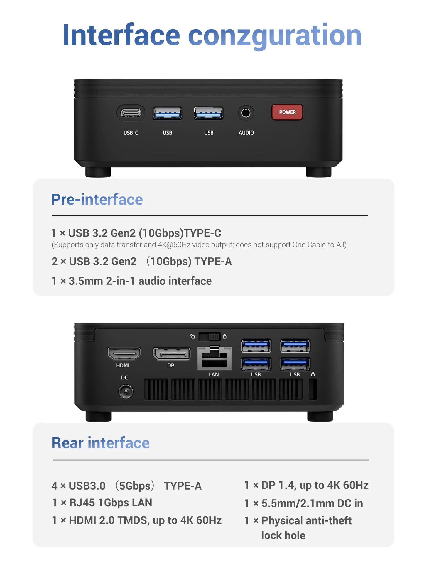 FIREBAT R3 MINI PC AMD Ryzen 5 7430U 6C/12T MAX 4.3GHz 16GB LPDDR4 RAM 512GB SSD WIFI6 BT5.2 Windows 11 Ordinateur de bureau