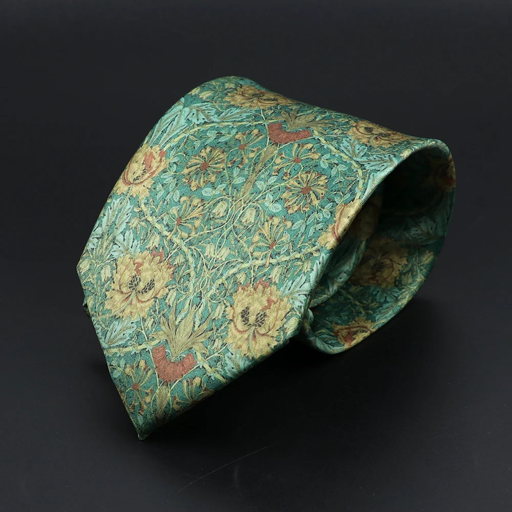 Cravates Vintage à Imprimé Numérique pour Homme, Motif Floral, artificiel an, Forêt, Doux, Rétro, pour ixDécontractée, Accessoire, 8cm