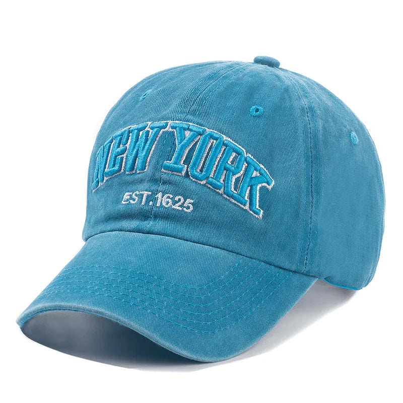 New York Distressed Cotton Cap for Men and Women, Snapback Caps, Baseball Caps, Sun Protection, CasAdvantages, Dad Hat, Outdoor Cap, 2024