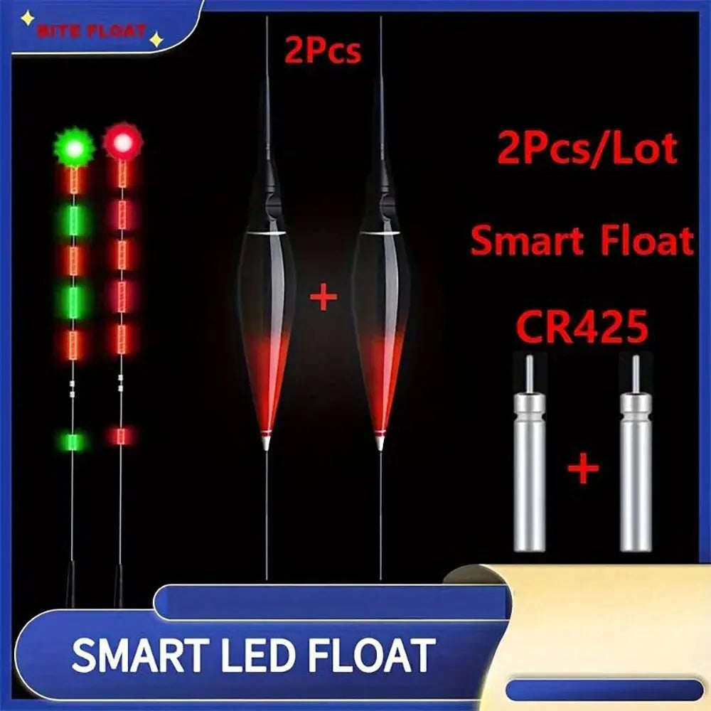 Flotteur de Pêche LED Intelligent x2 — Indication Morsure Couleur Changeante