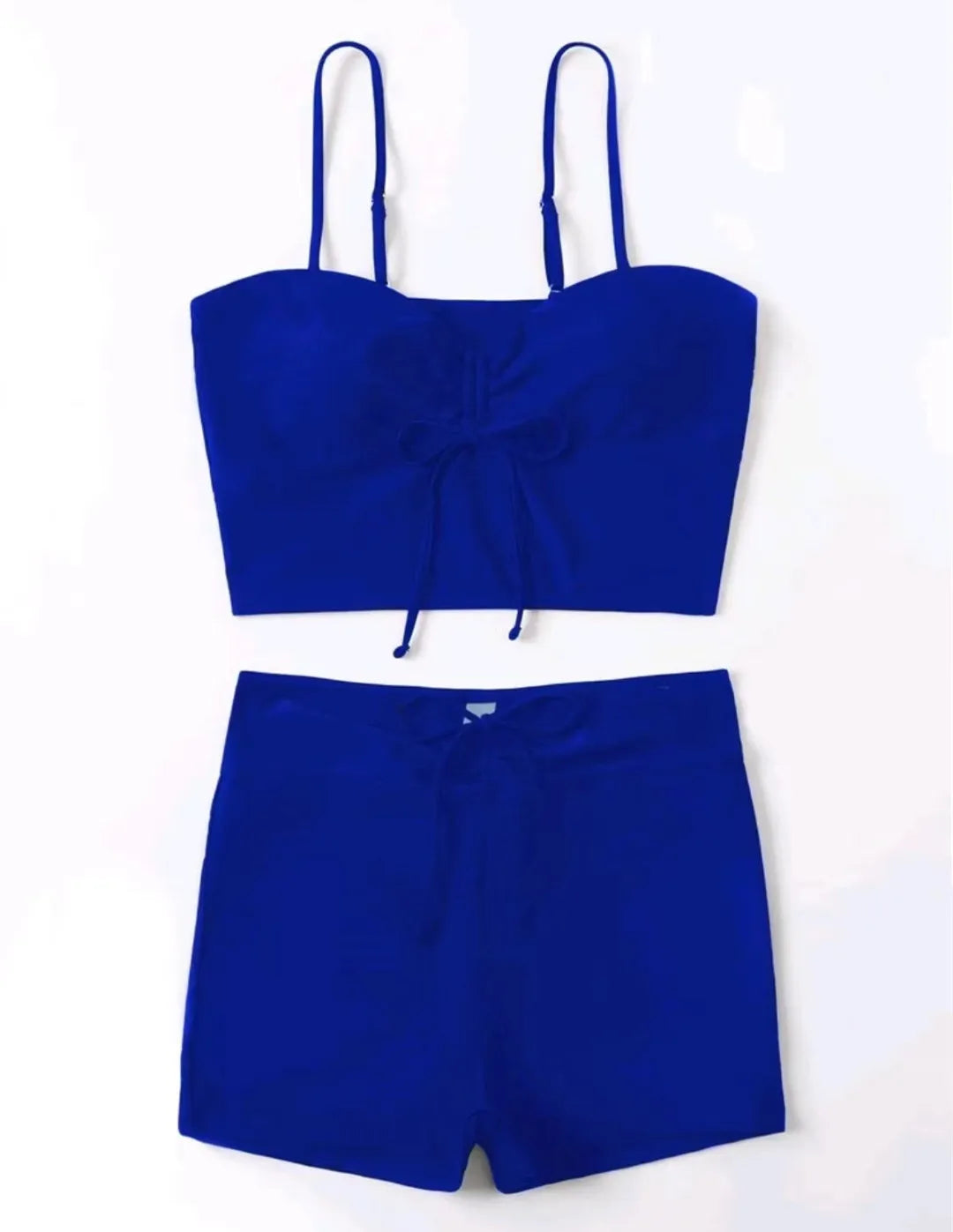 Maillots de bain femme 2026 : Bikinis short à cordon de serrage devant, taille haute, pour la natation et la plage