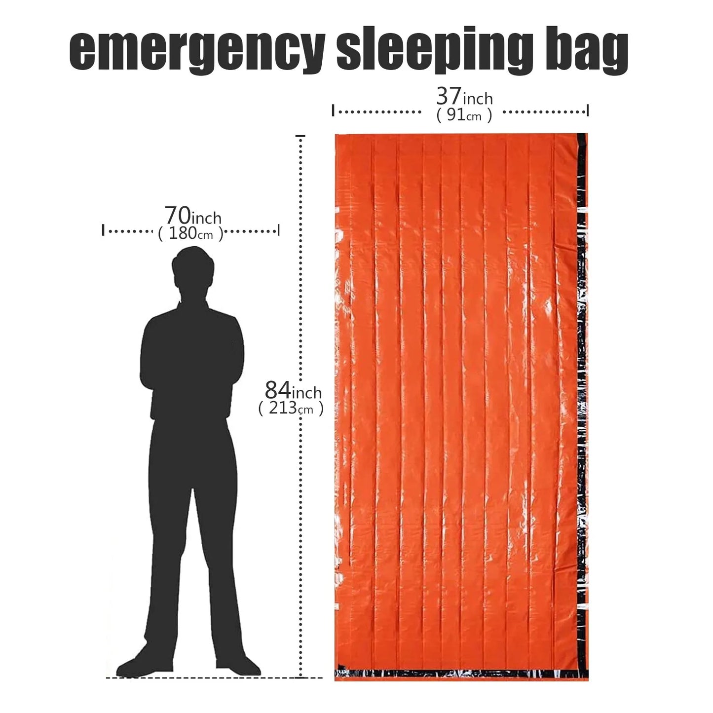 Sac de couchage de survie d'urgence Portable et étanche, équipement de Camping Edc en plein air, sac thermique, Kit de premiers secours, couverture en Mylar