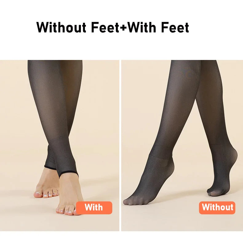 Collants thermiques épais pour femmes, collants translucides, bas thermiques, taille haute, élastique, mince, sexy, velours, sourire, leggings, hiver
