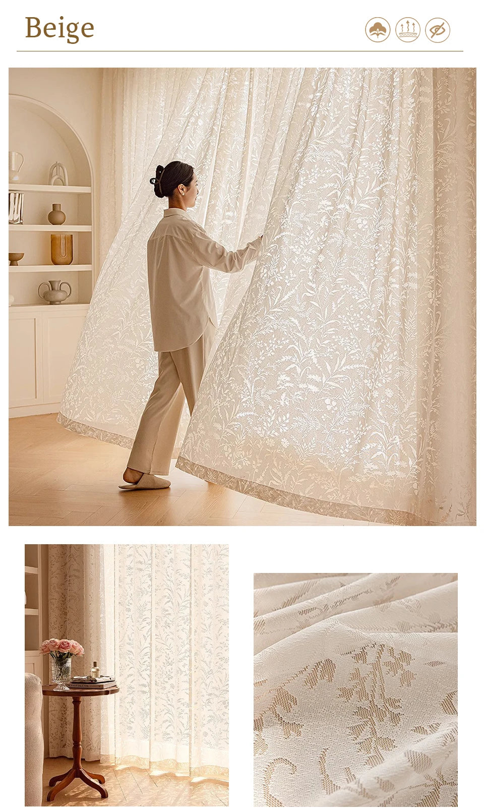 Rideaux en Voile transparent en dentelle 2025, pour salon, en Tulle, pour cuisine, Voilage, diviseur d'écran pour la maison, décoration de mariage