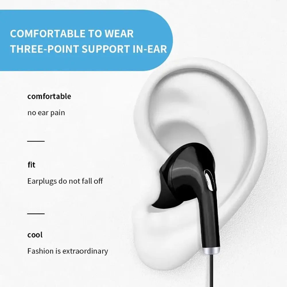 High-definition wired earphones with microphone, in-ear control, portable sports headset, wired earphones for mobile in the morning, 3.5mm