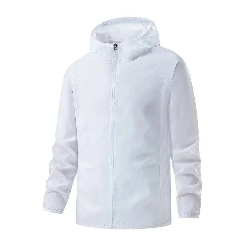 LNGXO Hombres Mujeres Chaquetas de Senderismo Impermeables Protección Solar Rompevientos Camping Escalada Abrigo de Lluvia al Aire Libre Ropa Portátil Unisex