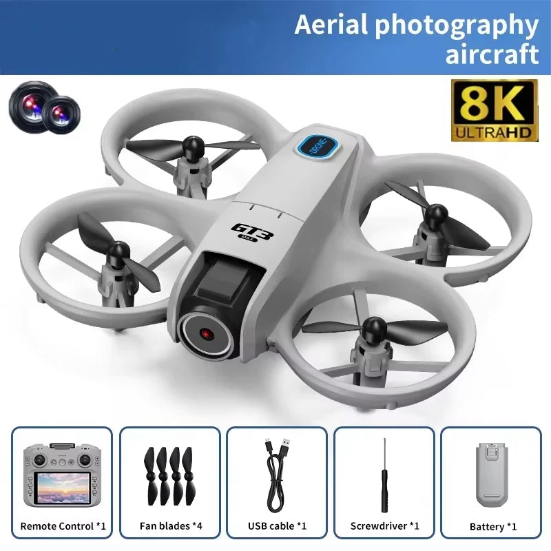 Drone 8K HD grand écran — positionnement flux optique, moteur brushless, évitement intelligent d'obstacles