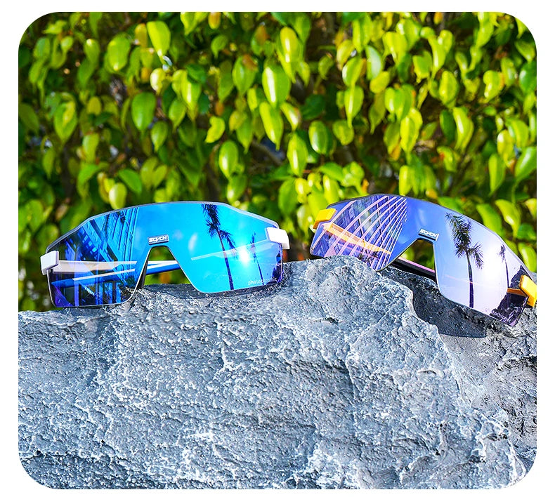 Lunettes de cyclisme photochromiques SCVCN pour hommes et femmes, lunettes de vélo de route et de VTT, lunettes de randonnée décontractées, coupe-vent