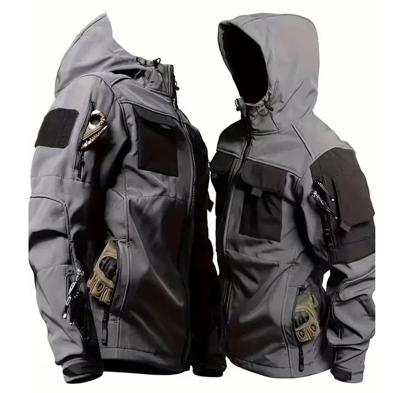Chaqueta polar táctica militar de combate para hombre, abrigo cálido de invierno para senderismo al aire libre, camping, escalada, con múltiples bolsillos, trekking informal