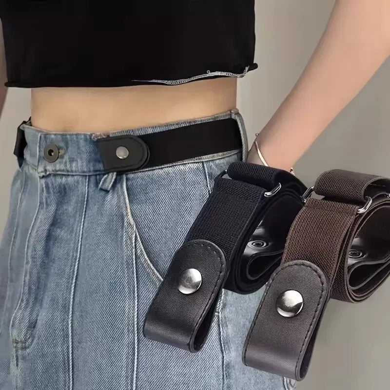 Ceinture Élastique Sans Boucle Unisexe — 2 Pièces Extensible Invisible Jeans