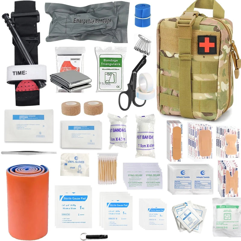 Kit de premiers secours 30 en 1 pour voyage en plein air à domicile, Camping, bateau, randonnée, Kit d'alpinisme Portable multifonctionnel, 156 pièces