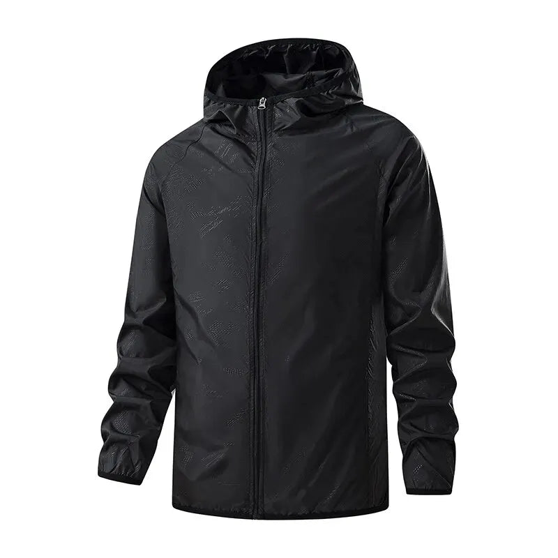 LNGXO Hombres Mujeres Chaquetas de Senderismo Impermeables Protección Solar Rompevientos Camping Escalada Abrigo de Lluvia al Aire Libre Ropa Portátil Unisex