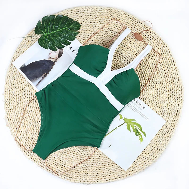 Maillot de bain une pièce Sexy pour femmes, Push Up, grande taille, contrôle du ventre, Monokini, vêtements de plage, Vintage, 2024