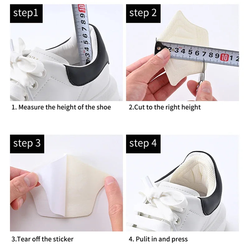 Plantillas Parche Almohadillas de talón para Zapatillas, Adhesivo Trasero, Ajustable, Antidesgaste, Almohadilla para Pies, Inserción de Plantilla, 3 Pares/6 Piezas