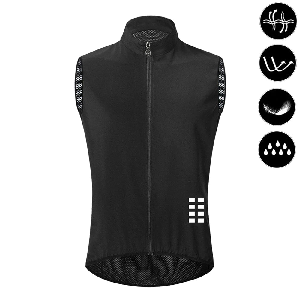 Gilets de cyclisme nuit sécurité pour hommes — sans manches, sport, VTT, vêtements vélo route