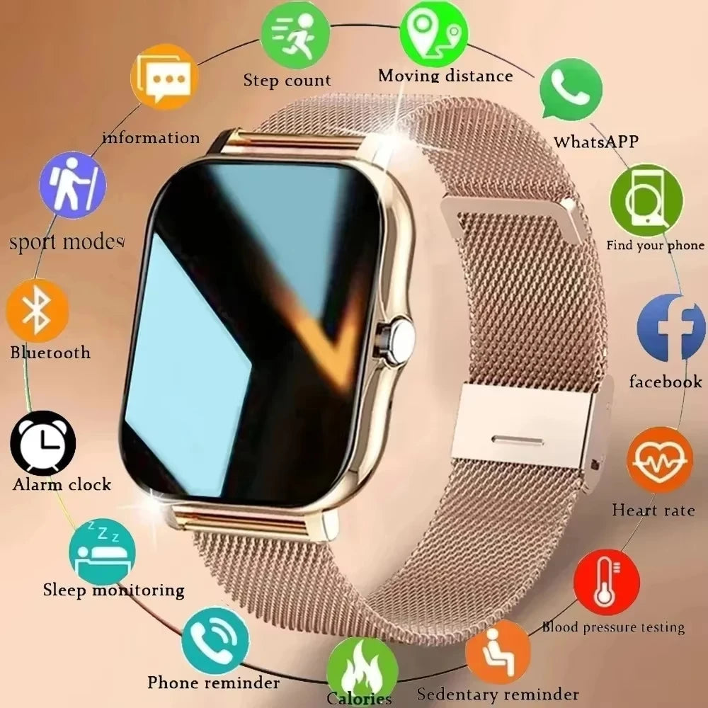 LAXASFIT 2026 Nuevo reloj inteligente con llamada Bluetooth, pantalla táctil completa, monitor de frecuencia cardíaca, reloj inteligente deportivo para hombre y mujer, regalo