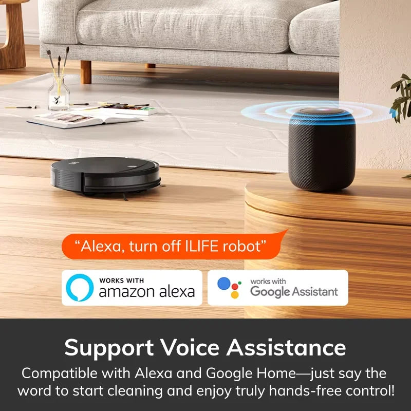 ILIFE V10 Robot Vacuum Cleaner, 5000Pa Suction, Gyro Navigation, Self-Charging, Rolling Brush