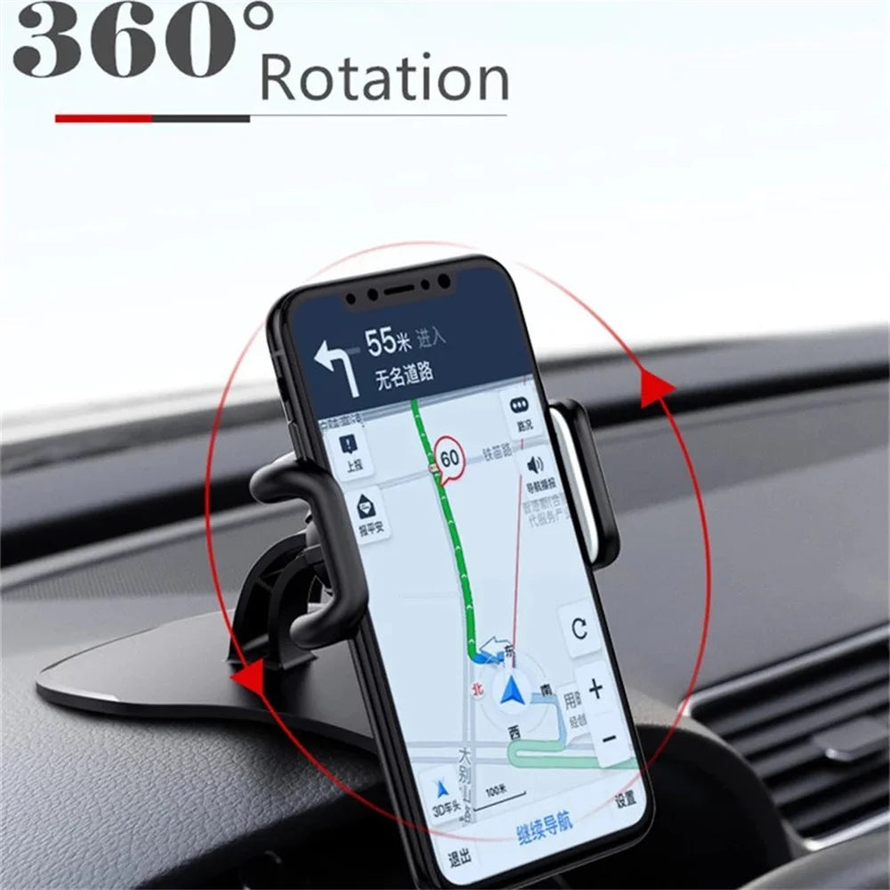 Soporte universal para teléfono de coche, soporte GPS con clip para salpicadero de coche 360° Soporte GPS giratorio para teléfono en el coche para iPhone Xiaomi