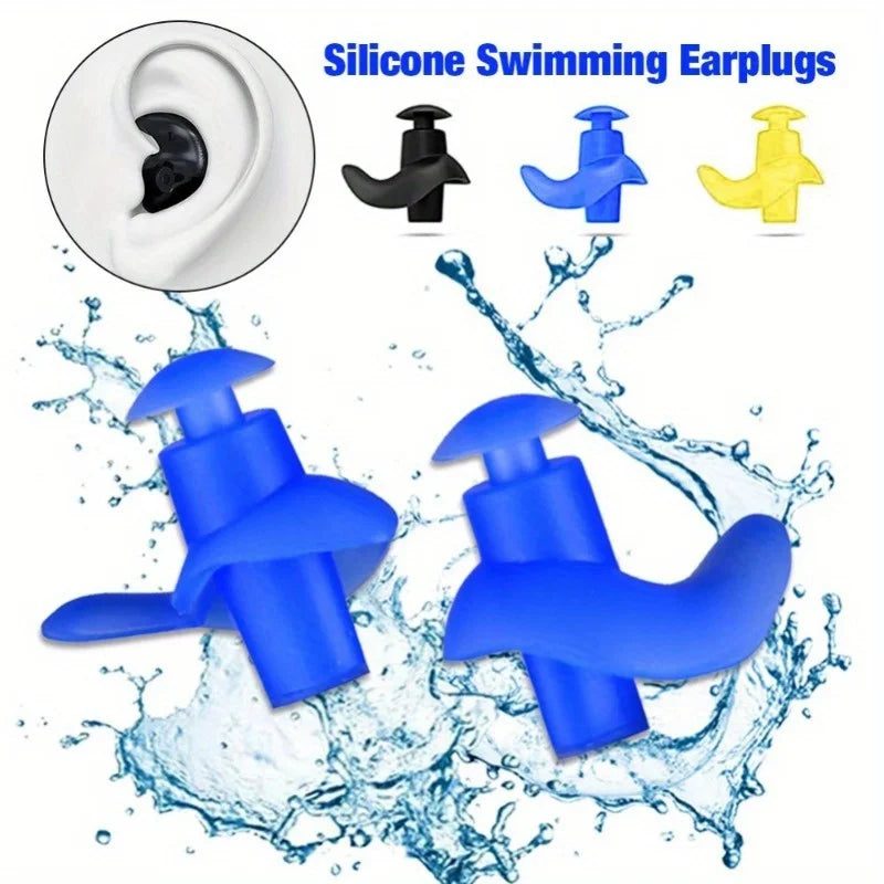 2pcs Silicone Swimming Earplugs Waterproof Reusable Diving Surfing Shower Bath Accessories