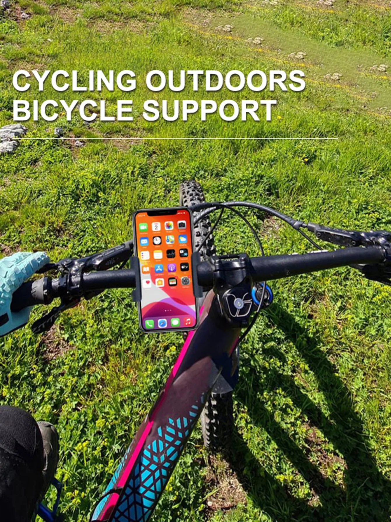 Soporte de teléfono para bicicleta de aleación de aluminio, soporte antideslizante de metal para motocicleta, Clip universal GPS para bicicleta