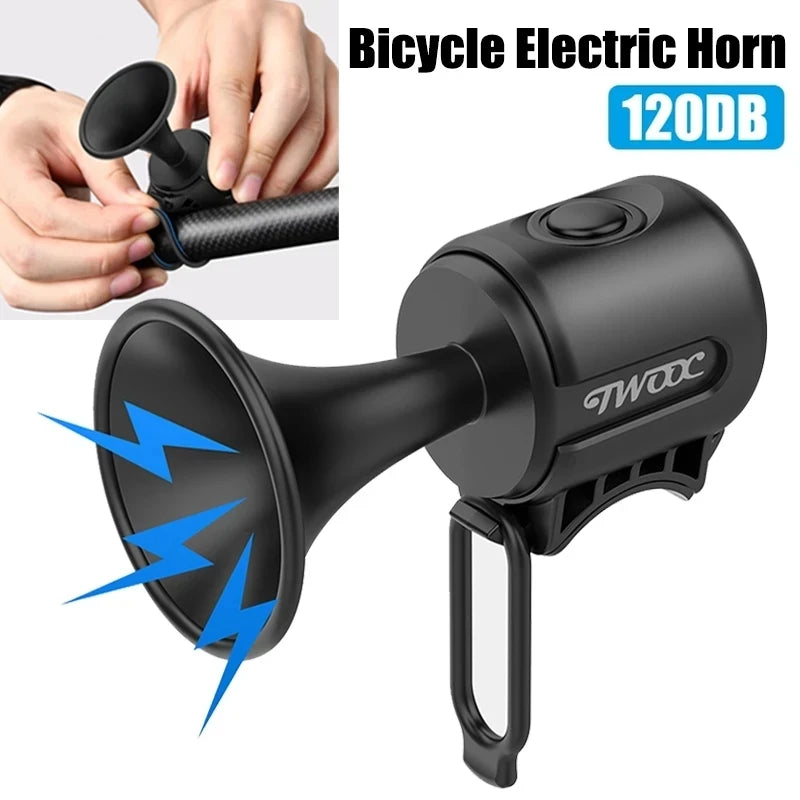 Klaxon pour vélo et scooter électrique — sonnette étanche 120dB, VTT, cyclisme sur route, alarme