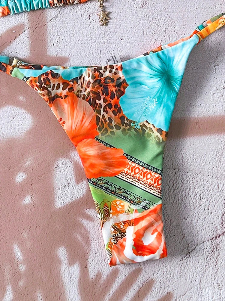 Micro bikini pour femmes, maillot de bain deux pièces, vêtements de bain pour femmes, maillot de bain 2026, sexy, imprimé léopard, push-up, string, ensembles de bikinis, vêtements de plage, été