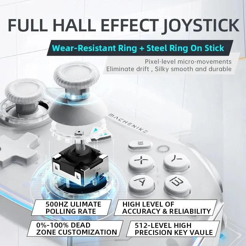Machenike Wireless Game Controller, G5 Pro Elite, Hall Trigger Joystick, Mecha-Tactile, Lift for Switch, PC, Android, IOS