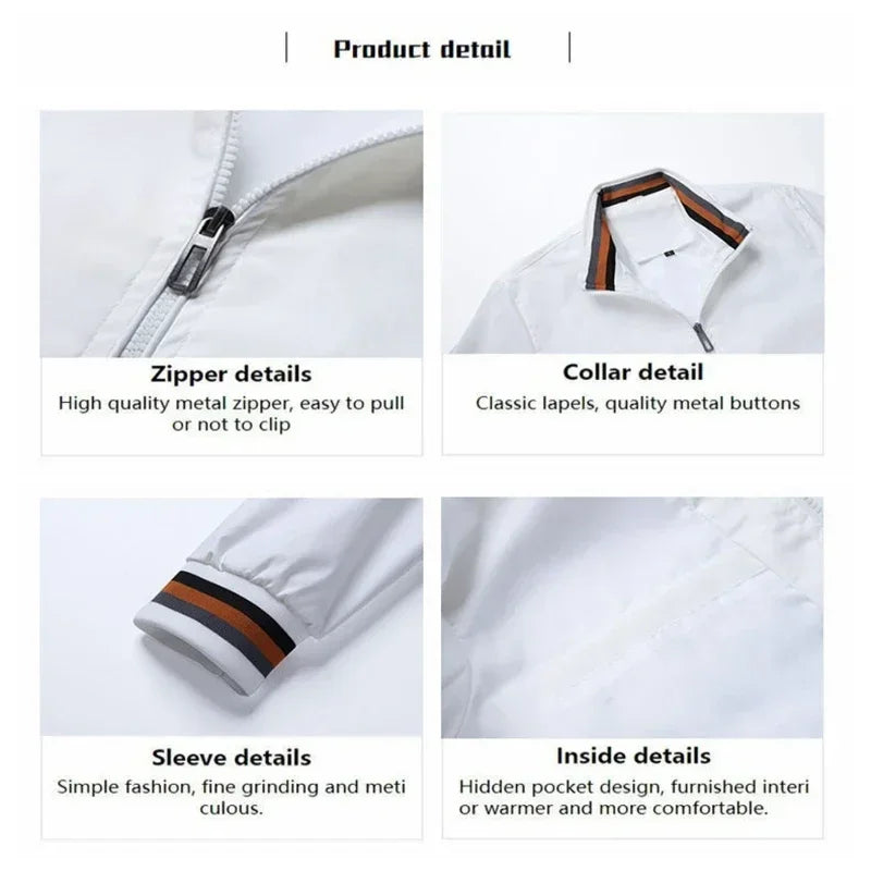 Veste zippée brodée pour hommes — baseball, sports plein air, décontracté, automne