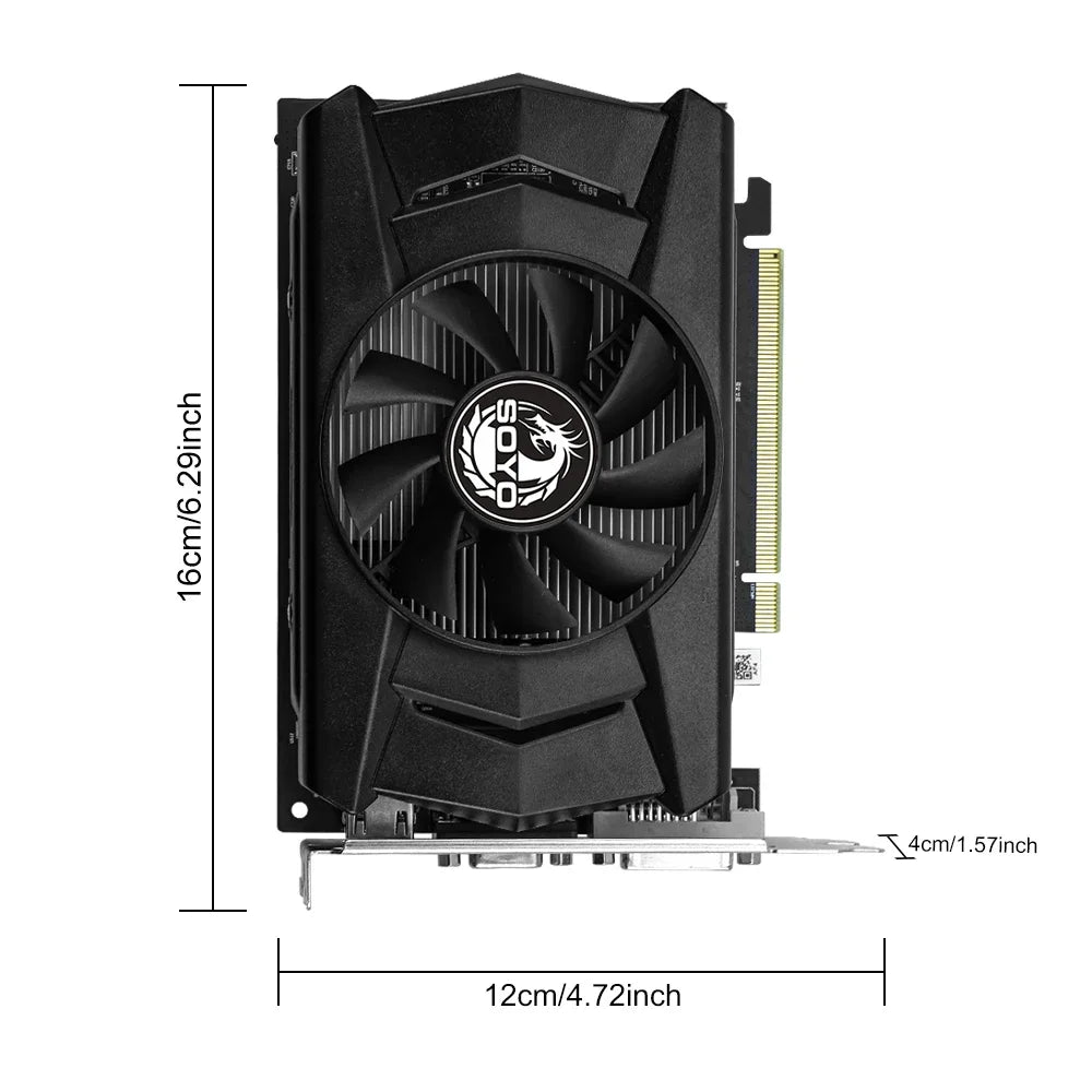 SOYO – carte graphique AMD Radeon R7 350, 4 go, mémoire DDR5, 128 bits, compatible HDMI, VGA, DVI, pour composants d'ordinateur de bureau