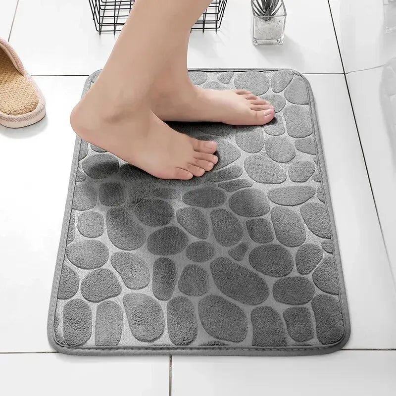 Tapis en fibre gaufrée 1 pièce, tapis antidérapant pour salle de bain et salon, tapis de sol en galets, articles ménagers