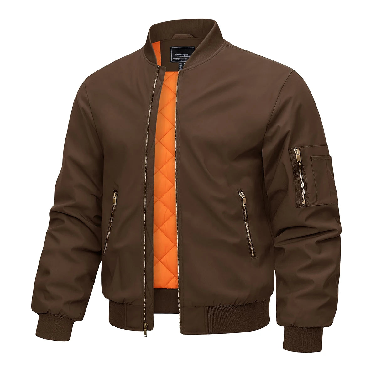 Veste bomber pour hommes — chaud, hiver, rembourré, baseball, pilote, coupe-vent, varsity