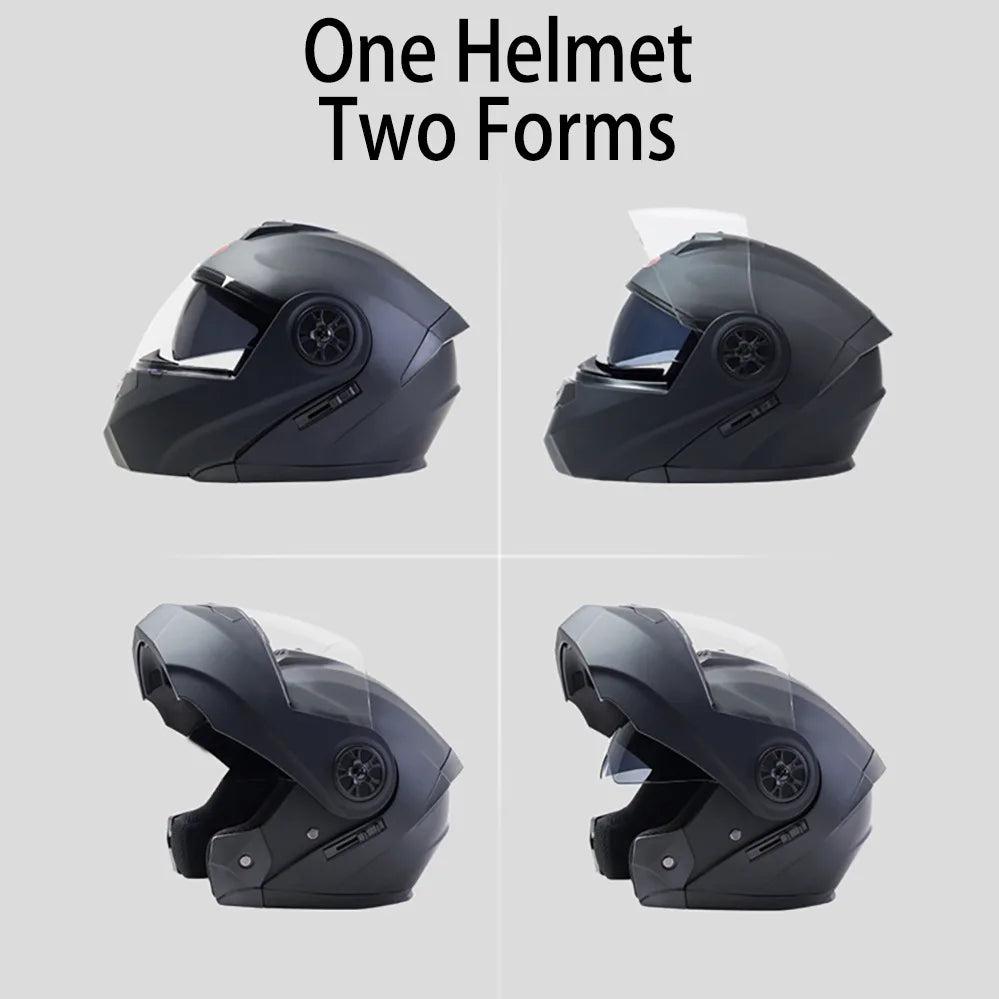 Casque Moto Bluetooth Intégral Homme — Motocross Rabattable Certifié DOT