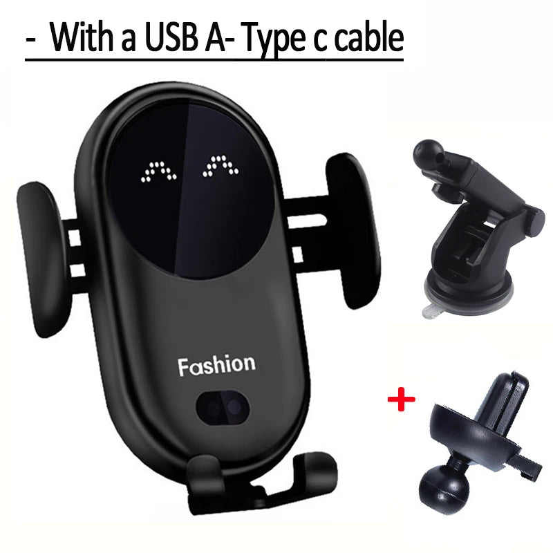 Support de chargeur sans fil 30W pour voiture, support de téléphone pour grille d'aération, rotatif, Intelligent, infrarouge, charge rapide sans fil