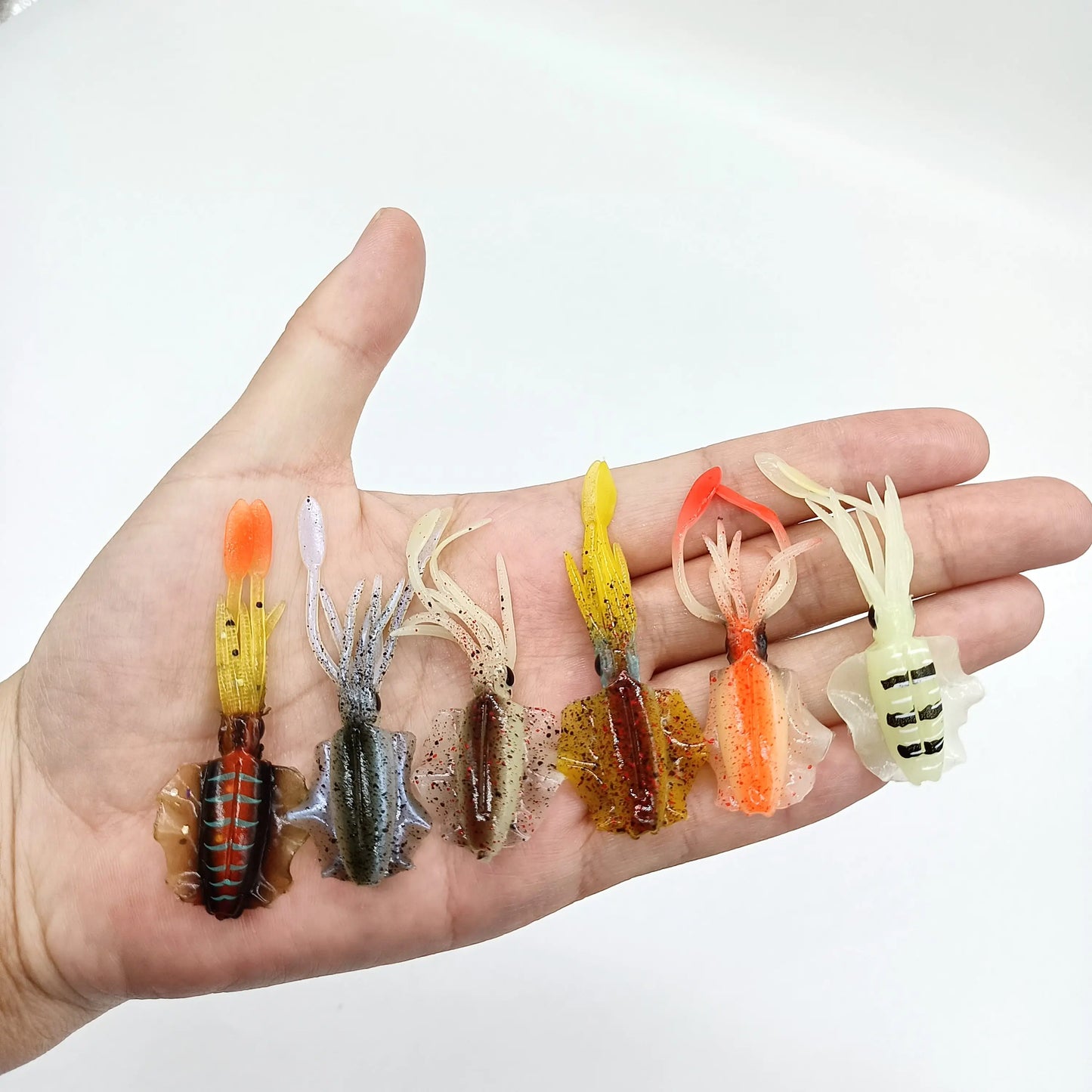 DUODUOYU 1 pièces Mini leurre de pêche au calmar souple 6 cm 2g gabarits de calmar UV lumineux pour leurre de pêche en eau douce appât Wobbler matériel de pêche