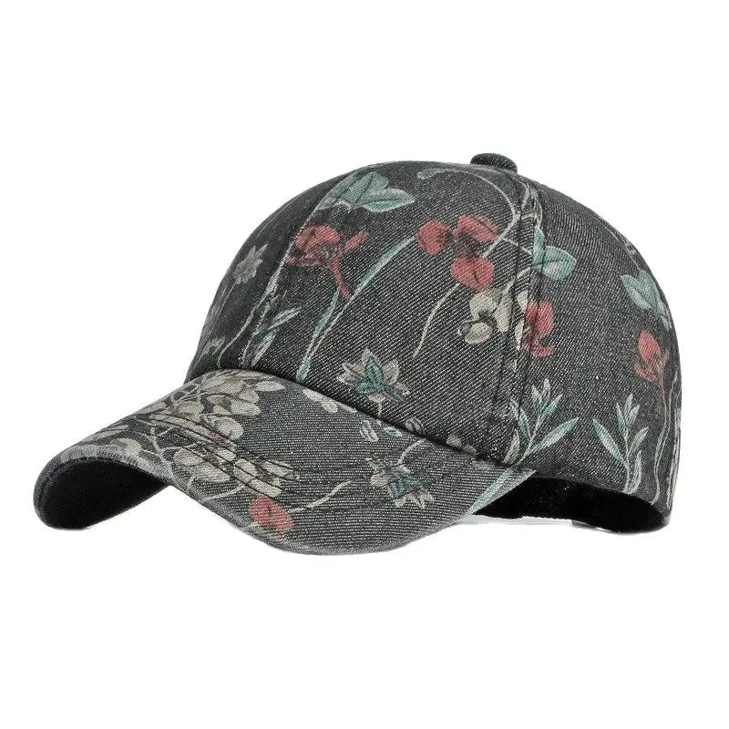 LDSCircJR-Gorra de béisbol de tela vaquera con estampado floral para hombres y mujeres, sombreros Snapback ajustables para exteriores, primavera, 170