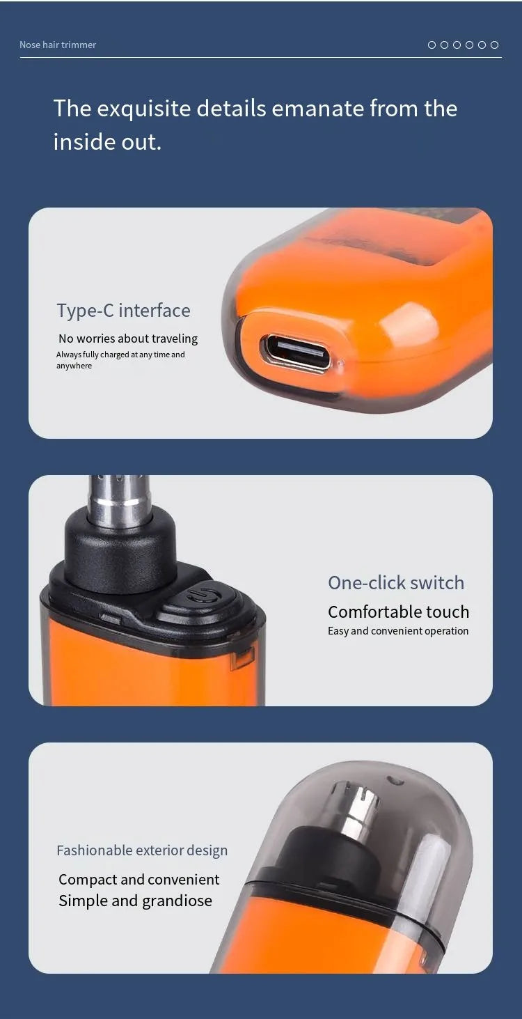 Tondeuse à poils de nez portable, mini tondeuse à poils de nez et d'oreilles, tondeuse à nez portable, tondeuse rechargeable pour homme