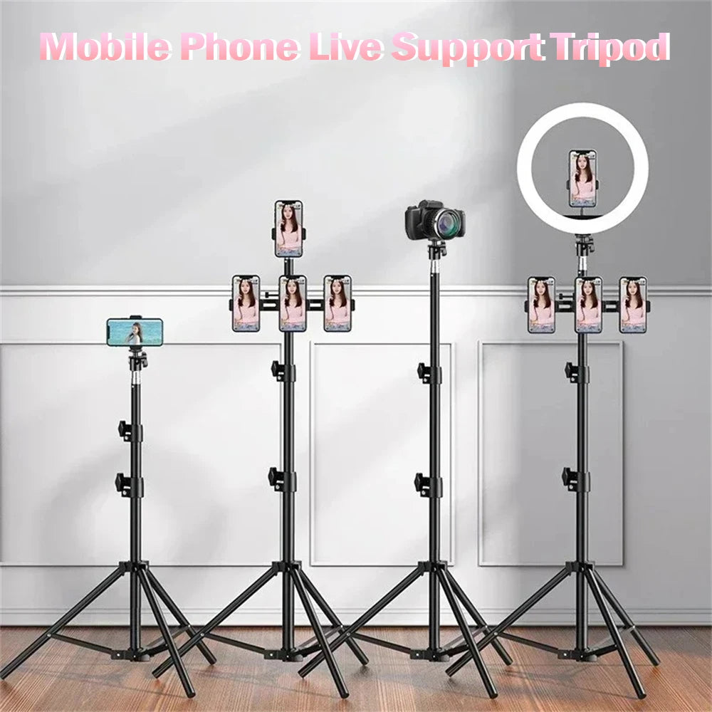Support extensible de 170cm, hauteur réglable pour téléphone portable, trépied de Support en direct, enregistrement multifonctionnel, trépied d'atterrissage pour Selfie