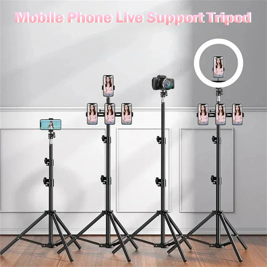 Support extensible de 170cm, hauteur réglable pour téléphone portable, trépied de Support en direct, enregistrement multifonctionnel, trépied d'atterrissage pour Selfie