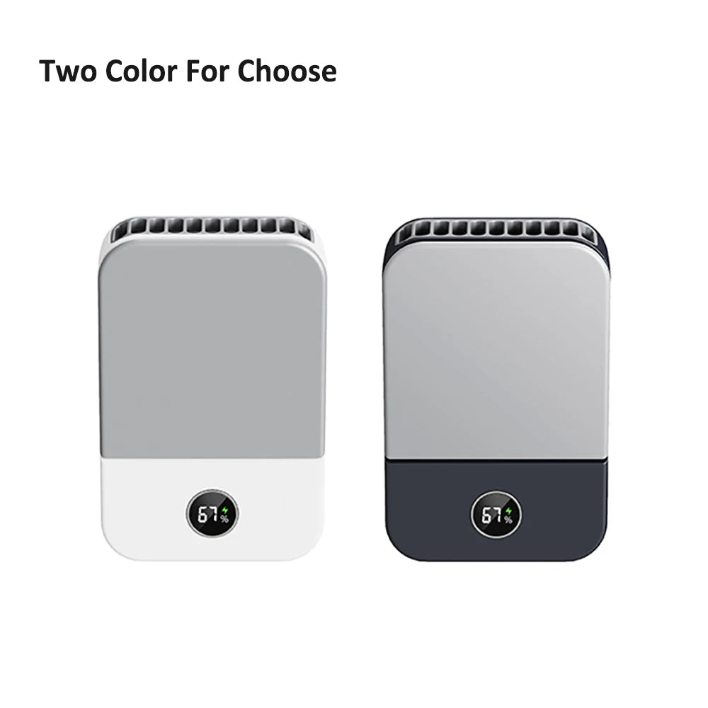 Mini ventilateur de cou portable sans lame, refroidisseur d'air, USB, 2000mAh, 3 vitesses