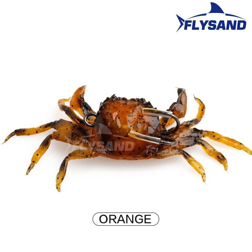 FLYSAND bionique crabe Silicone appât souple artificiel réaliste crochet pointu leurre de pêche poisson d'eau douce gabarit tête appâts matériel de pêche