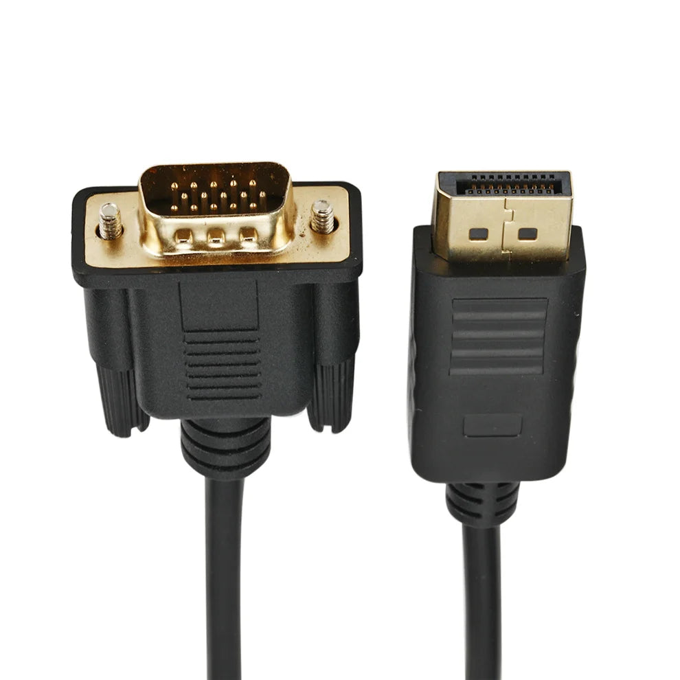 Convertisseur DisplayPort vers VGA 1.8M, adaptateur de connexion DP vers VGA, câble Full HD 1080P de 1.8m pour ordinateur de bureau, ordinateur portable, moniteur TV, projecteur