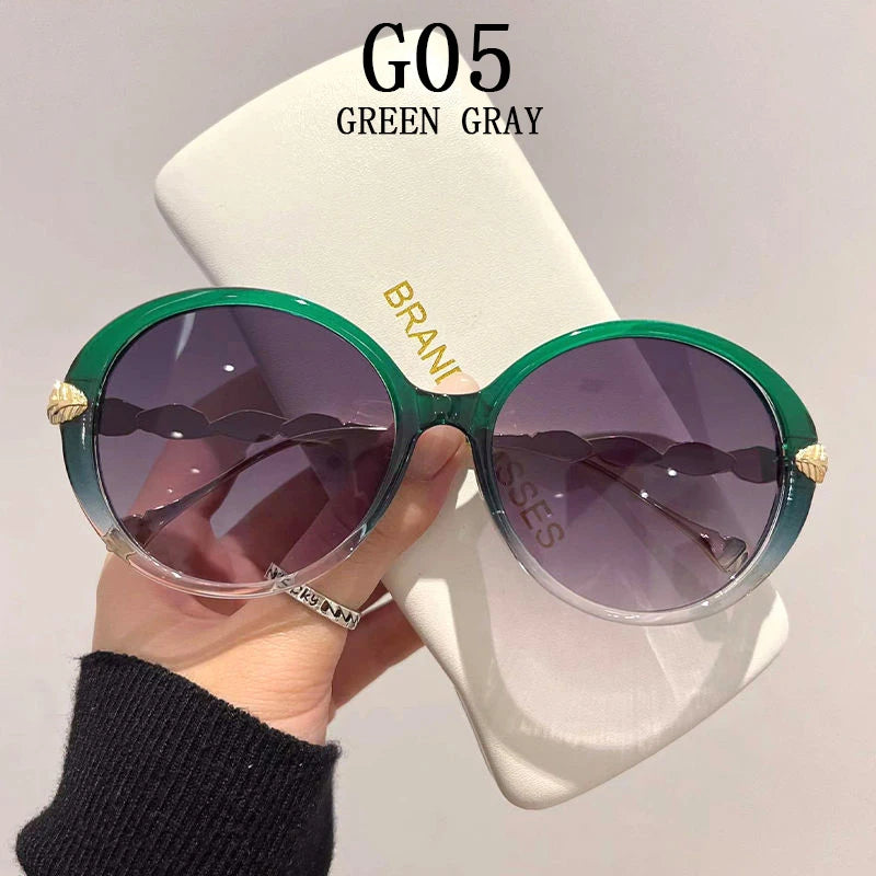 Lunettes de soleil polarisées femme — dégradé, lentille ronde, carré, luxe (v2)
